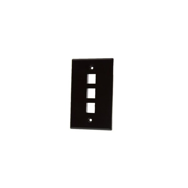 Cable Wholesale Keystone Wall Plate, Black, 3 Port, Single Gang 3012-02203 - main